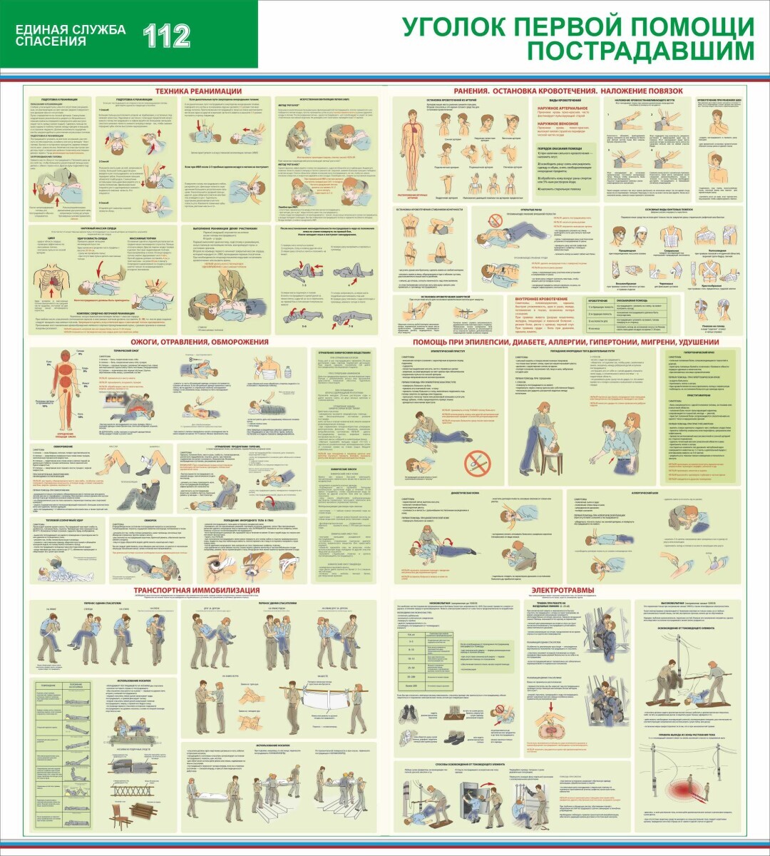 Купить стенд - Уголок первой помощи пострадавшим